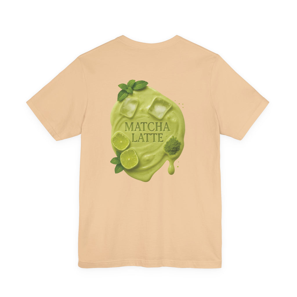  Sandgrey Matcha Latte Shirt with bold green drink artwork on back – lifestyle T-shirt by CÉMARA