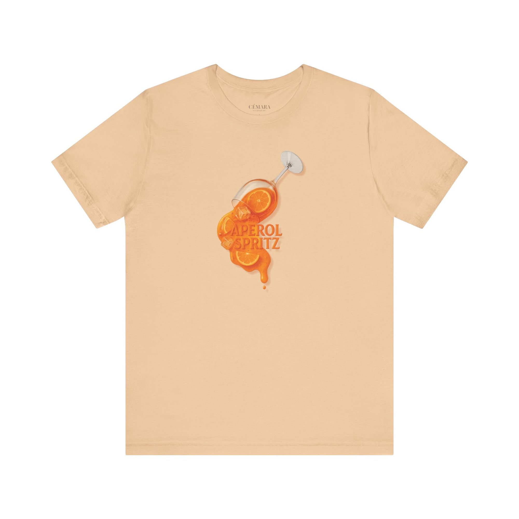 CÉMARA Orange Spritz Shirt Damen beige – Sommer T-Shirt mit Cocktailglas Print für Brunch & Outfit Inspo