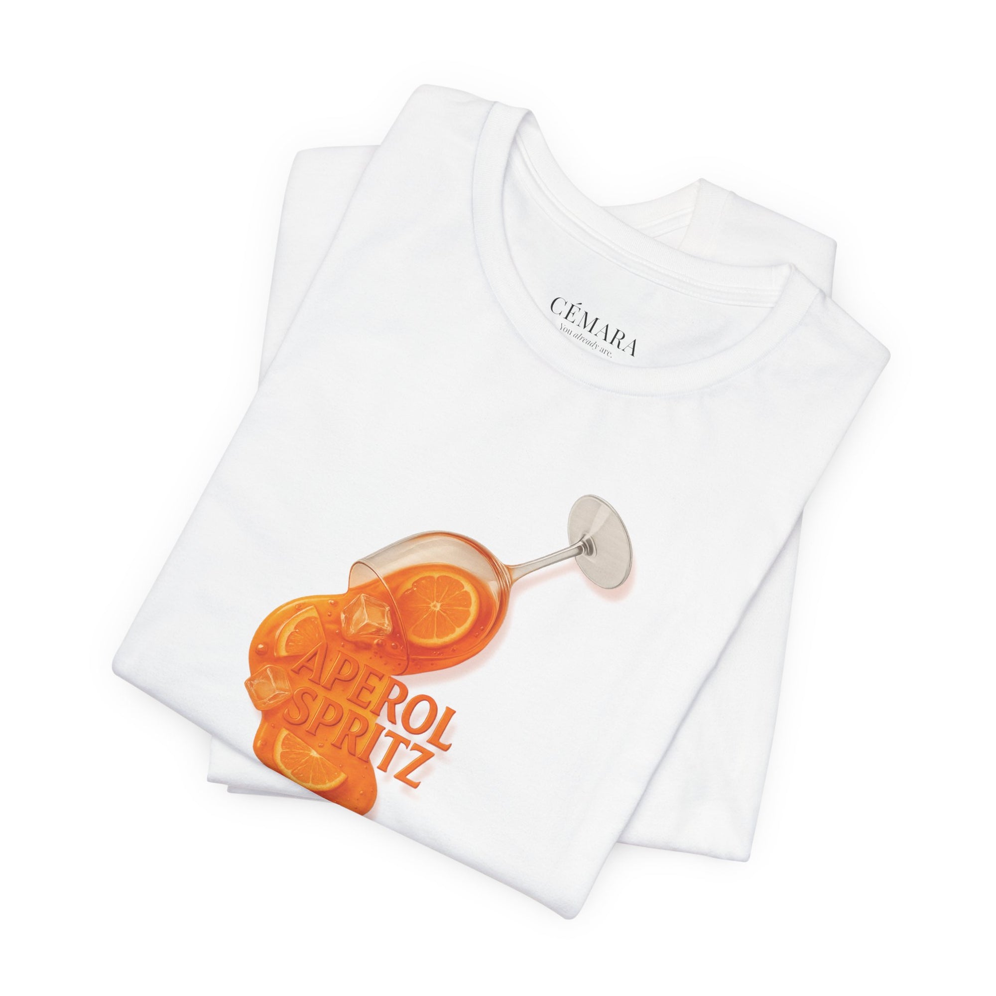 Damen T-Shirt weiß mit Orange Spritz Design – feminines Cocktailshirt für Trend-Outfits & Summer Looks