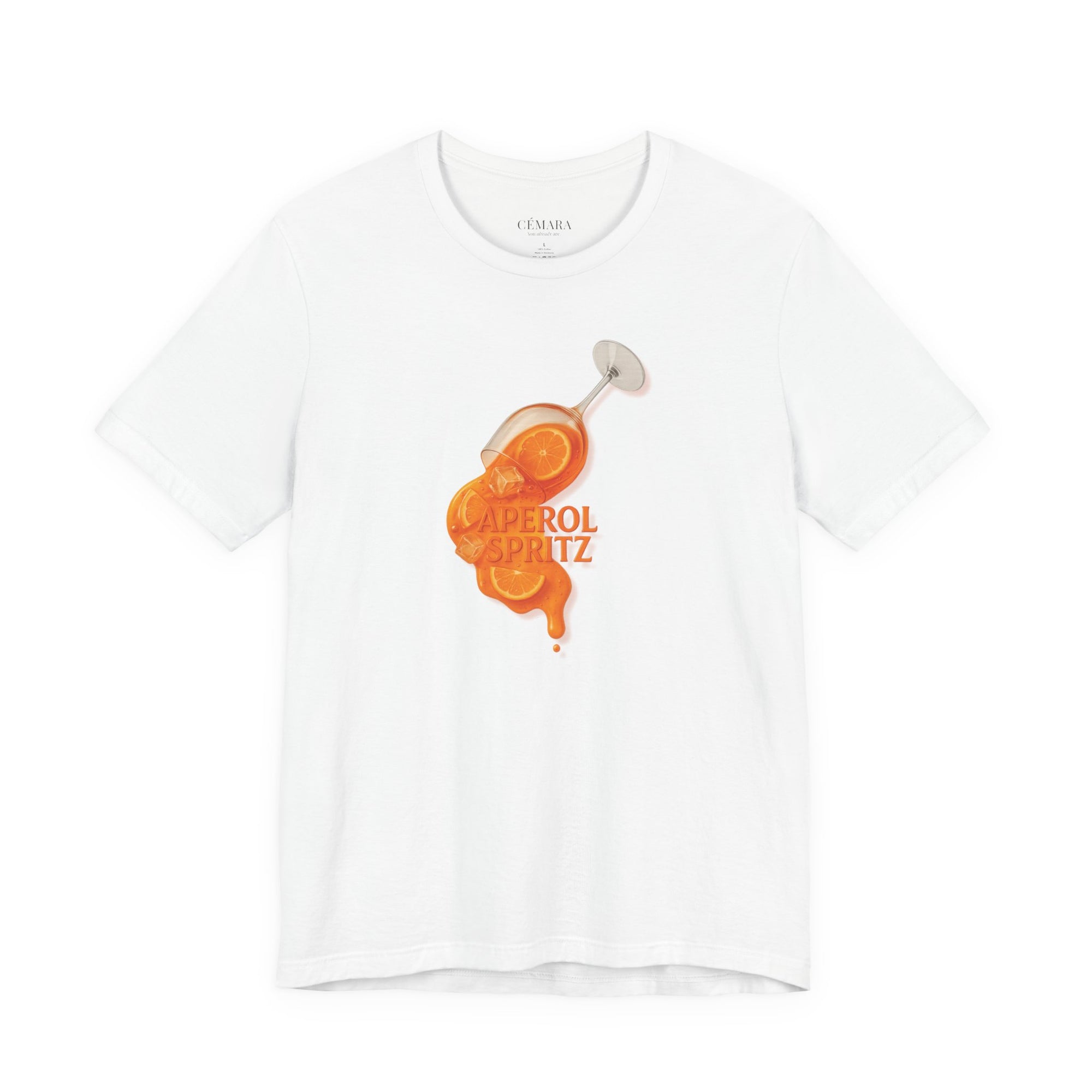 Damen T-Shirt weiß mit Orange Spritz Design – feminines Cocktailshirt für Trend-Outfits & Summer Looks happy hour shirt Girls trip